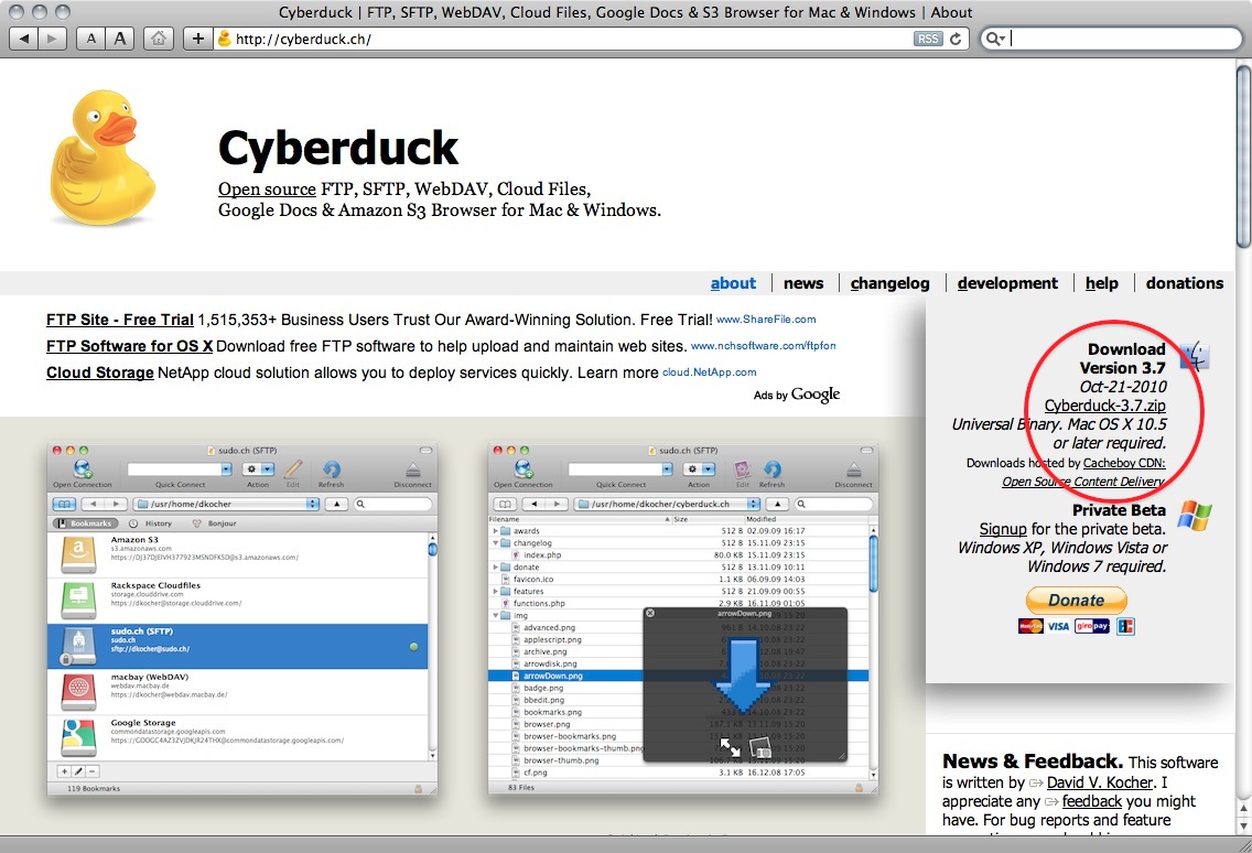 Cyberduck screen 1